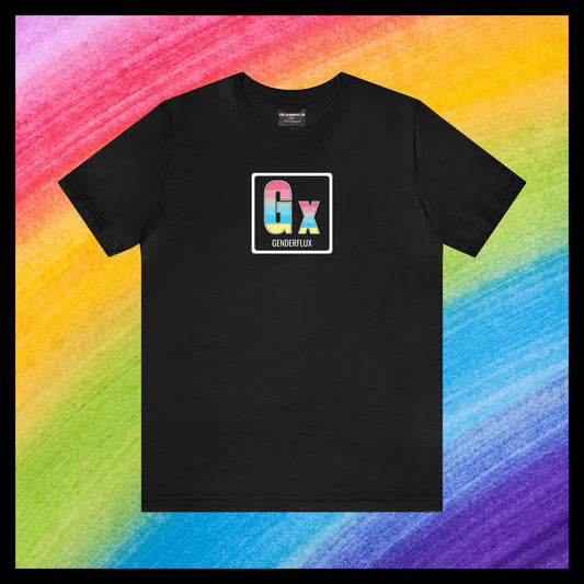 Elements of Pride - Genderflux T-shirt (with element name)