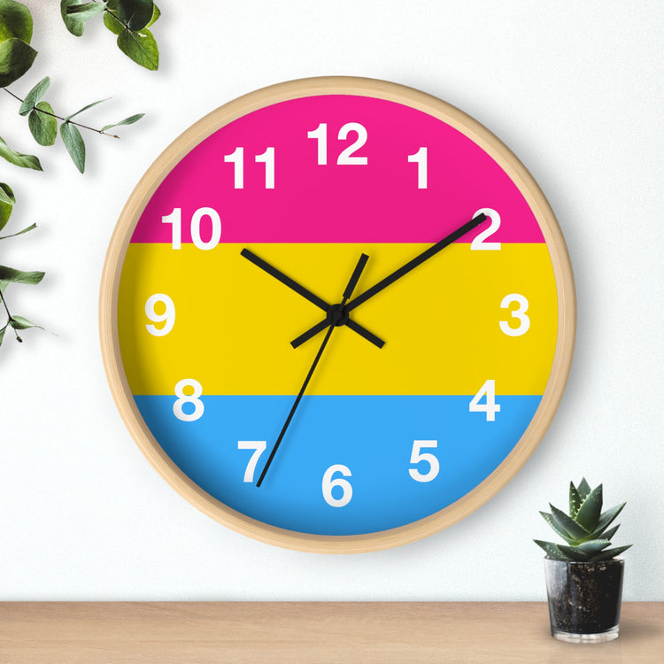 Pansexual Pride Wall Clock