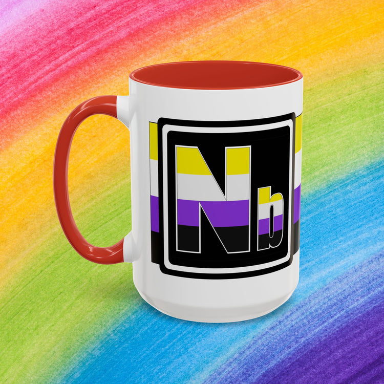 Nonbinary Pride - Accent Coffee Mug (11, 15oz)