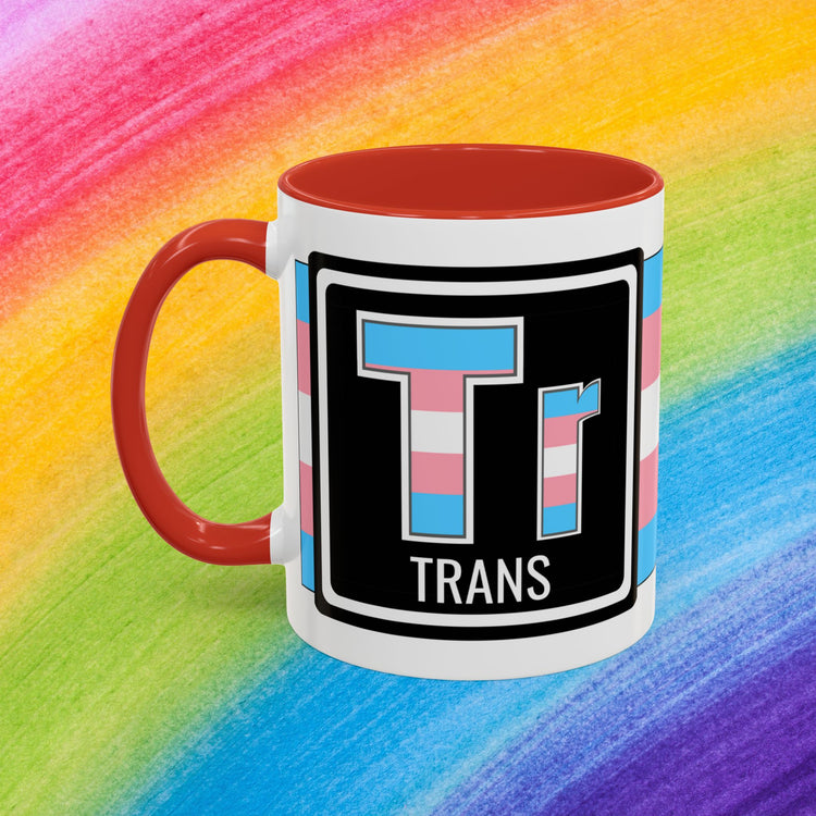 Trans Pride Accent Coffee Mug (11, 15oz)
