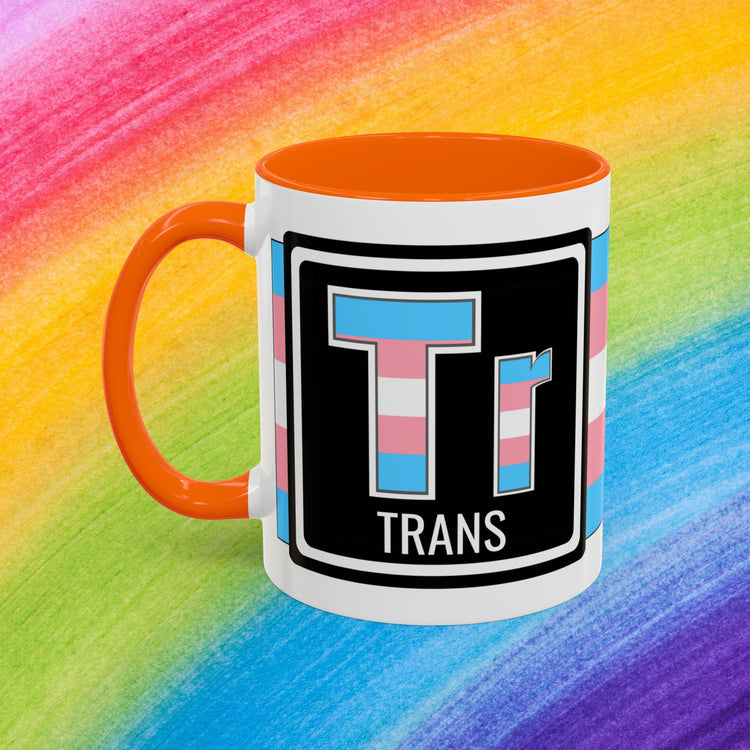 Trans Pride Accent Coffee Mug (11, 15oz)
