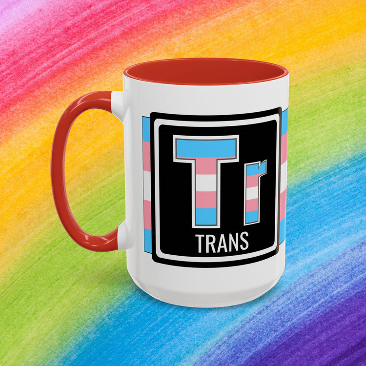 Trans Pride Accent Coffee Mug (11, 15oz)
